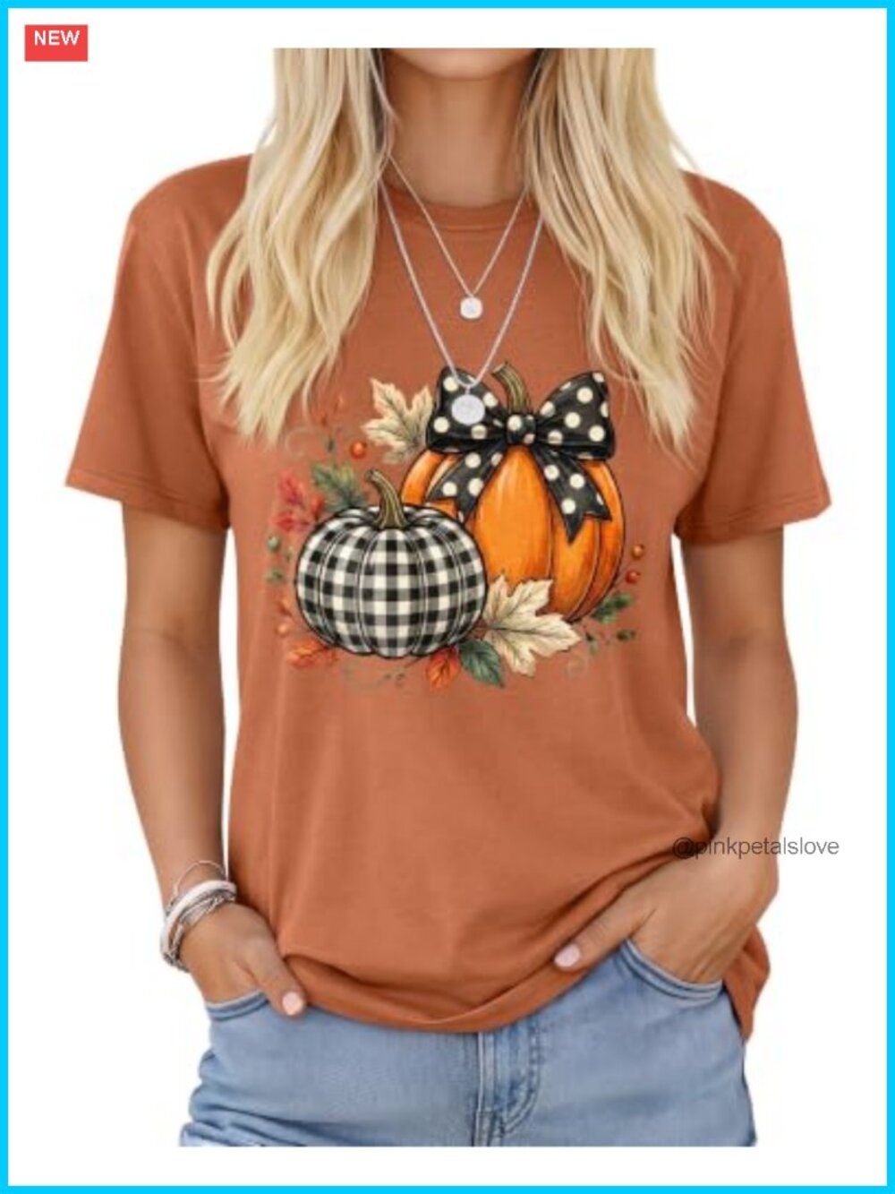Women's Fall Pumpkin Graphic T-Shirt Short Sleeve Crew Neck Loose Fit Tee